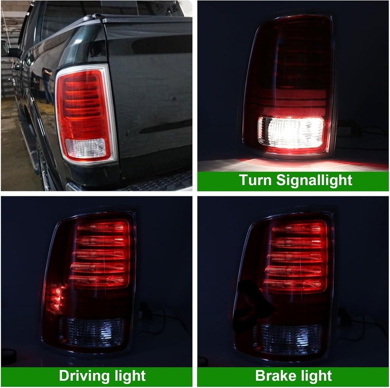Lochnchn LED Tail Light Assembly Compatible with 2013-2018 Dodge Ram 1500,2014-2018 Ram 2500 3500 Left Driver Side Taillights Rear Outer Tail Lamp Replace CH2800202 68093079AB - Image 4